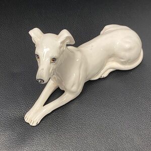 Vintage Porcelain Tilso Japan Greyhound Dog Figurine  Hand Painted